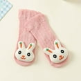 thumbnail image 2 of Tao Tao Baby Girls & Boys Ankle Socks Cute Cartoon 3D Rabbit Socks Slip Resistant Socks Cotton Breathable Floor Socks Home Socks Pink M/8 Months, 2 of 3