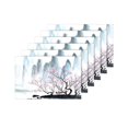 thumbnail image 4 of MKHERT Chinese Landscape Ink-Wash Painting Plum Blossom Boat River Placemats Table Mats for Dining Room Kitchen Table Decoration 12x18 inch,Set of 6, 4 of 4