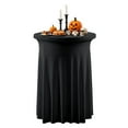thumbnail image 5 of Dserhfy Cocktail Table Cover Spandex Stretch Round Cocktail Tablecloths with Wavy Drapes High Top Bar Table Skirts for Wedding Party Banquet Events, 5 of 8