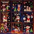 thumbnail image 4 of Conjunto de dos pegatinas navideñas de Papá Noel para ventana, pegatinas estáticas para pared navideñas con copos de nieve para sala de estar y ventana, 4 of 5