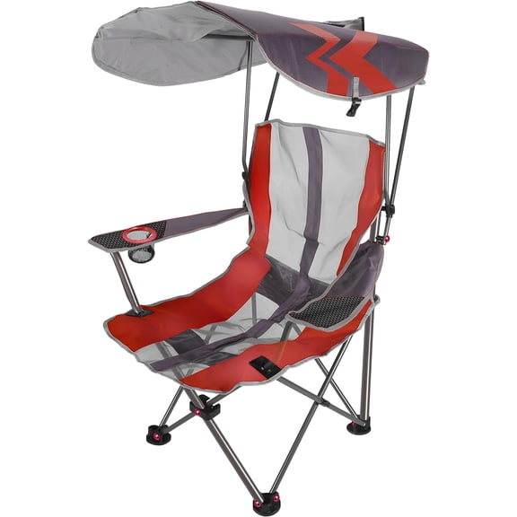Original Foldable Canopy Chair for Camping, Tailgates, and Outdoor Events, Grey/Red