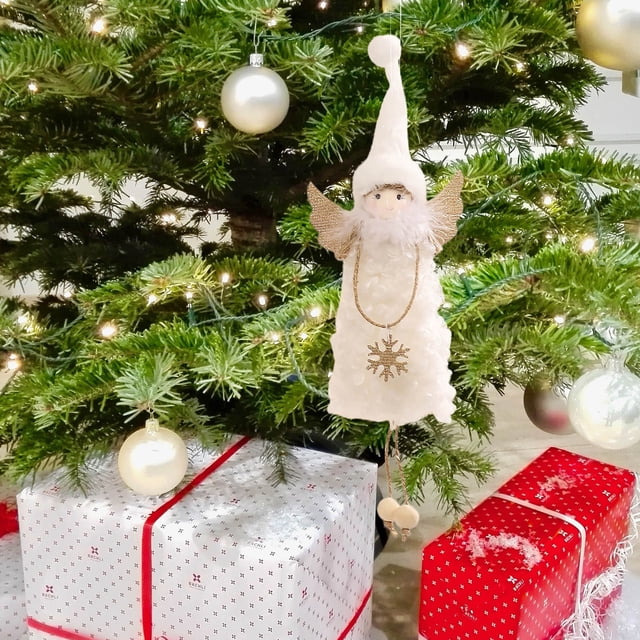 Xihbxyly Artículos En Liquidación para Mujeres Colgante Decorativo de Árbol de Navidad, Vestido de Vellón de Cordero, Sombrero Largo En Alas de Ángel, Colgante Pequeño para Niña