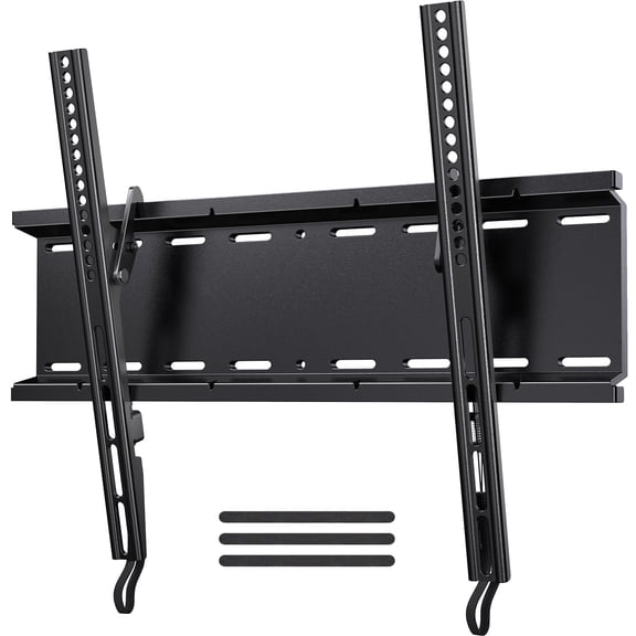 MountFTV Tilt TV Wall Mount Bracket Low Profile Fits 23-70 inch TVs, Holds up to 115lbs, Fits 8"/12"/16" Wood Stud, Max 400x400mm