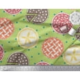 thumbnail image 3 of Soimoi Green Poly Georgette Fabric Dot & Pie Food Fabric Prints By Yard 42 Inch Wide, 3 of 3