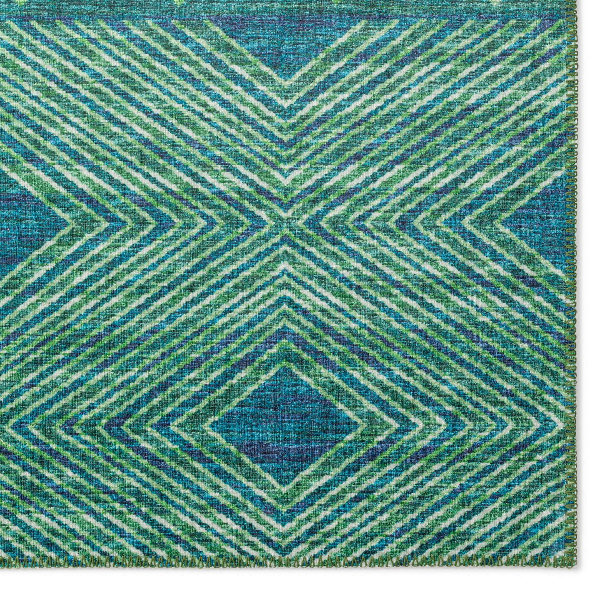 Addison Rugs Yuma Green Transitional Southwest 2'3" x 7'6" Runner Rug Green AYU31