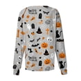 thumbnail image 5 of Domzest Halloween Holiday Women Scrubs Jacket Crew Neck Halloween Graphic Nurse Working Uniform Button Front Cute Scrub Top Khaki 3XL, 5 of 5