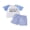 Blue, variant on BemeyourBBs Toddler Baby Boy Summer Clothes Daddy's Mini Baby Boy Outfit Casual Letter Print Crew Neck Short Sleeve Tops and Plaid Shorts Set