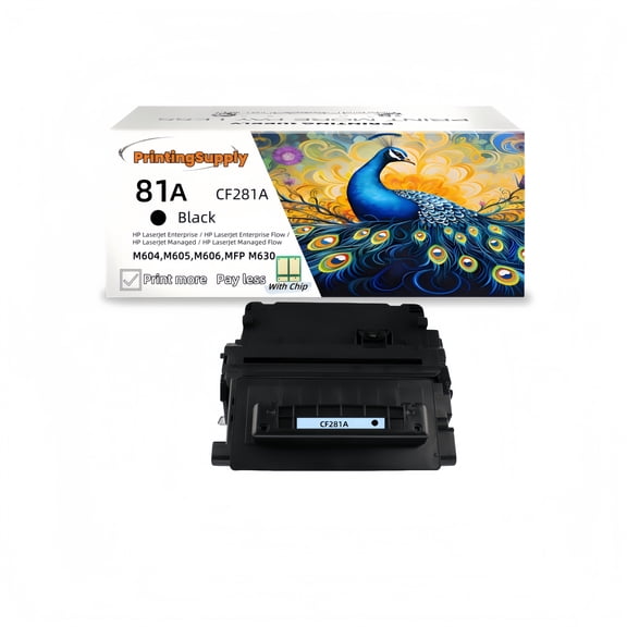 1 Pack 81A CF281A  Black Toner Cartridge Compatible for 81A, Fits for LaserJet Enterprise MFP M630h M630dn M630f M630z M604 M605 M606 M630