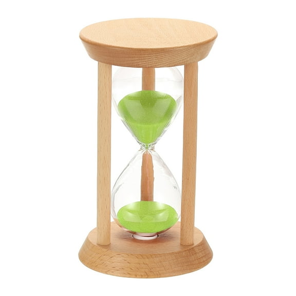 Uxcell 10 Minutes Sand Timer, 1 Pcs Wooden Sand Watch High Glass Sandglass Timer for Living Room Home Office Restaurant Decoration, Green