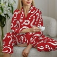 thumbnail image 6 of Honeii Question Marks1 print Women's Pajama Sets Long Sleeve Button Down Sleepwear Nightwear Soft Pjs Lounge Sets-X-Large, 6 of 7