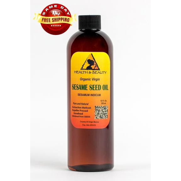 SESAME OIL UNREFINED ORGANIC CARRIER EXPELLER PRESSED VIRGIN RAW PURE 24 OZ