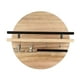 thumbnail image 2 of Wooden Wall-Mounted Shelf Organizer | Classic Round Decorative Rack for Entryway & Living Room | Natural Wood, Sturdy, Multi-Function Key Sunglasses Holder | 30x30x4.8cm | Black Brown Khaki | 1pc, 2 of 6