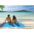 thumbnail image 3 of BadyminCSL Large Beach Blanket Sandproof Mat Folding Waterproof Picnic Mat Camping Blanket with 4 Stakes for Outdoor Travel with Storage Bag (79"x55"), 3 of 8
