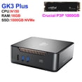 thumbnail image 3 of Mini PC GK3V Intel Alder Lake N95 N100 Twin N150 8 GB/16 GB 512 GB Computadora para juegos con Windows 11 Pro, 4K 60 Hz HDMI VGA Win 11 Mini PC, 3 of 5
