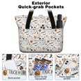 thumbnail image 2 of Tote Bag for Women - Trick or Treat Halloween Pattern Shoulder Bag - Large Utility Work Duffle Bag with Zipper Handbag for Travel, Work, Sprots, 2 of 5