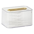 thumbnail image 1 of Caja de pañuelos para mascotas, repuesto reutilizable recargable para el hogar, sala de estar, baño, caja contenedora de papel con resorte, Almacenamiento y organización del hogar Transparente Bewildely HA067114-02, 1 of 6