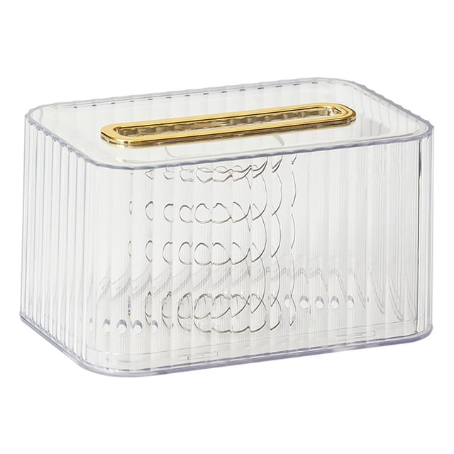 Caja de pañuelos para mascotas, repuesto reutilizable recargable para el hogar, sala de estar, baño, caja contenedora de papel con resorte, Almacenamiento y organización del hogar Transparente Bewildely HA067114-02