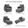 thumbnail image 4 of YIKEMA 4-in-1 Convertible Sleeper Chair Bed, 84 Inch Extra Long Pull Out Sofa for Tall Guests, Adjustable Backrest Lounge with Side Storage & Metal Frame, 500 lbs Capacity, Dark Gray, 4 of 8