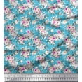 thumbnail image 1 of Soimoi Cotton Duck Fabric Leaves & Rose Floral Print Fabric by the Yard 42 Inch Wide, 1 of 3