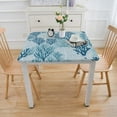 thumbnail image 3 of HAOXIT Summer Blue Coral Tablecloth Sea Ocean Table Cloths Indoor Outdoor Botanical Table Waterproof Table Cover for Kitchen Dining Party Wedding Holiday White, 3 of 7
