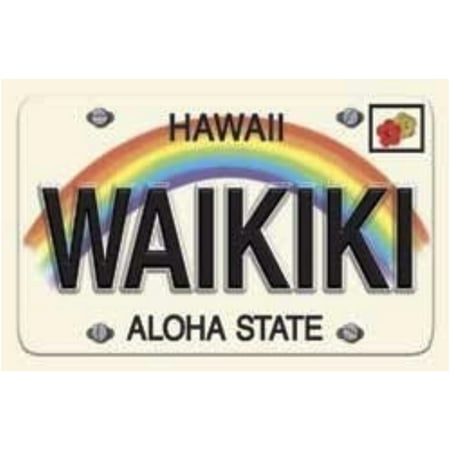 Plated Playing Card - Hawaii Playing Cards Waikiki License Plate