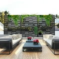 thumbnail image 2 of MAYEERTY 72×47" Outdoor Black Metal Privacy Panel Screen for Backyard & Garden, Shadow Play Pattern, 2 of 8