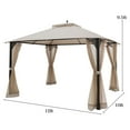 thumbnail image 2 of Topbuy 12'x 10'Octagonal Tent Outdoor Gazebo Canopy Shelter with Mosquito Netting Beige & Tan, 2 of 5