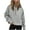 Gray, variant on Hoodies for Women 1/4 Zip Fleece Jumper Sweatshirt Winter Jackets Sweater Coat Gym Sport Outerwear with Pockets (L, Gray)