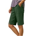 thumbnail image 2 of Hilenly Bermuda Shorts for Women Knee Length Split Cotton Shorts Casual Loose Summer Long Shorts with Pockets, 2 of 10
