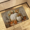 thumbnail image 5 of Fall Pumpkin Door Mat, Autumn Leaves Welcome Mat, Seasonal Vintage Autumn Front Door Mat Indoor Outside Entrance, Fall Gifts for Women, FallPorch White Pumpking Home Decor Doormats 17X29 Inch, 5 of 6