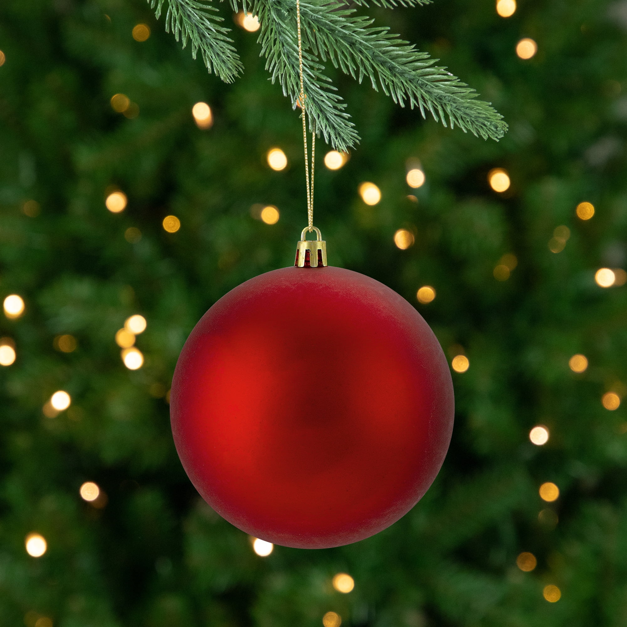 Northlight 12ct Shatterproof Matte Christmas Ball Ornament Set 4" - Red