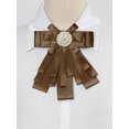 thumbnail image 2 of INSPIRE CHIC Women's Pretied Pin Brooch Ribbon Bowknot Party Bow Tie with Beads, 2 of 5