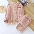 thumbnail image 2 of Teissuly Pyjamas pour Femmes Hiver Col Rond Mignon Corail Peluche Maison avec Poches Ensemble de Nuit en Peluche, 2 of 7