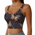 thumbnail image 2 of Pofeuu Butterfly1 Print Sports Bra for Women Sexy Vest Yoga Running Gym Fitness Crop Bras Tops-Medium, 2 of 8