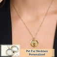 thumbnail image 2 of Pet Fur Necklace Personalized Hair Locket Keepsake Custom Pet Memorial Necklace Stainless Steel Cremation Jewelry Pendant for Dog Cat Ashes Engraved Portrait Photo & Name, 2 of 9