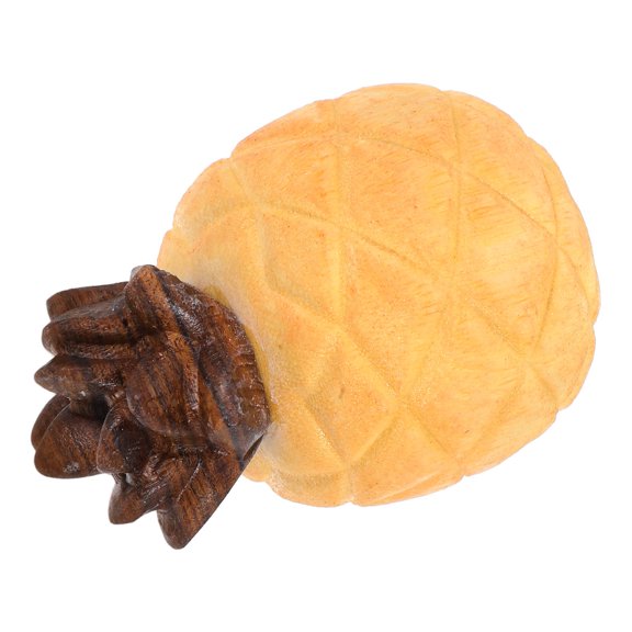 Hemoton Wood Pineapple Figurine Carved Wood Pineapple Tabletop Decor Mini Pineapple Figure For Beach Tropical Decor