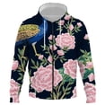 thumbnail image 1 of Sudadera con cremallera para hombre y mujer, sudadera clásica con estampado 3D de cabeza de flor, estilo hip hop, informal, para niños, 2024, 1 of 6
