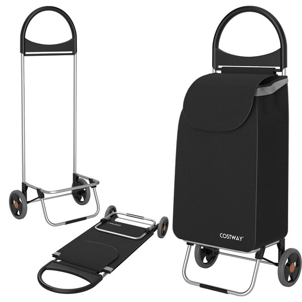 Costway Folding Shopping Cart Grocery Utility Cart Hand Truck with
