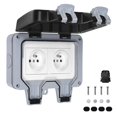 thumbnail image 1 of Toma de corriente impermeable doble para exteriores, IP66, enchufe de pared impermeable de 16 A, 1 of 5