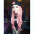 thumbnail image 3 of Pelucas onduladas para mujer, pelo largo ondulado de 28 ", resistente al calor, para Cosplay, con flequillo, verde, Arco Iris, corto, 3 of 4