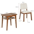 thumbnail image 4 of Gymax 3-Piece Dining Table Set for 2 Solid Wood Kitchen Table w/Storage Rack & Chairs Beige & Cherry, 4 of 12