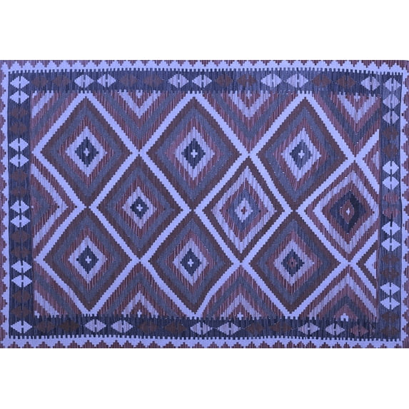 Ahgly Company Indoor Rectangle Oriental Blue Traditional Area Rugs, 2' x 5'