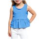 thumbnail image 1 of Vestido de verano para niña con camiseta y falda elástica de cuello redondo en colores pastel. Bonita y clásica camiseta de algodón para niña., 1 of 4