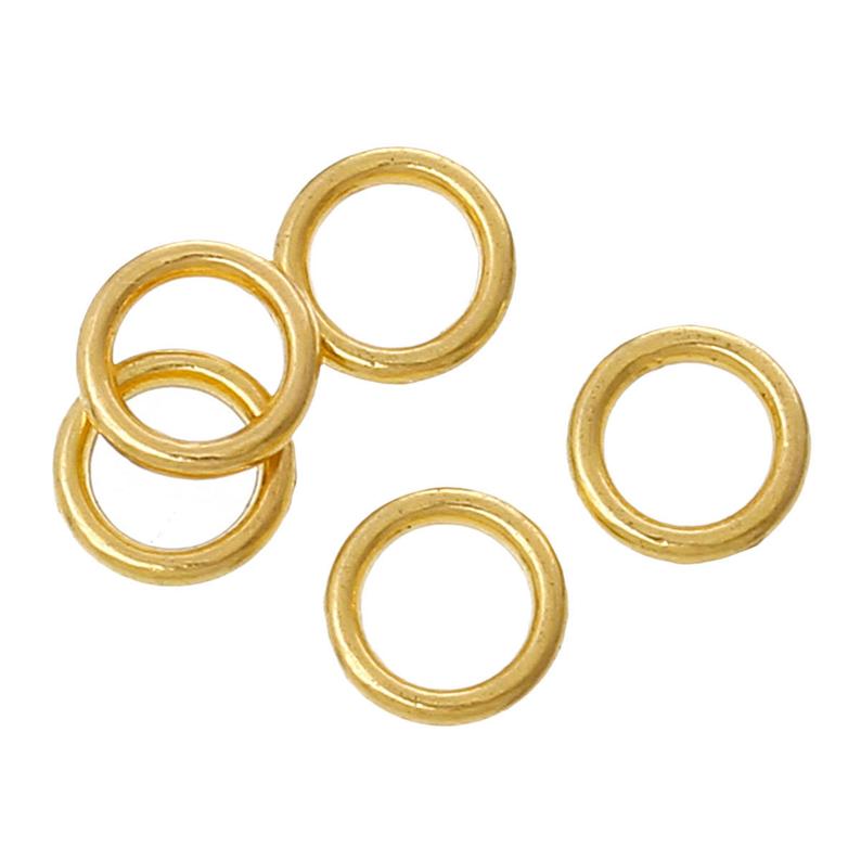 J107A - 1000 pcs Gold Plated Soldered Closed Jump Rings - 6mm - 18 Gauge (1.2mm Thick)