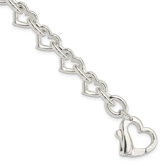 FJC Finejewelers Sterling Silver 7.5inch Polished Fancy Heart Link Bracelet