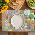 thumbnail image 4 of Colorful Ethnic Placemats Set of 4, Modern Abstract National Geometric Green Placemats for Dining Table, Place Mats for Kitchen Tabletop, Waterproof Wipeable Dining Table Mats Set, 4 of 9