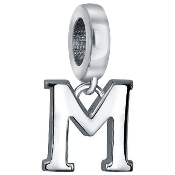 bling jewelry 925 sterling silver alphabet block letter j dangle bead