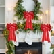 thumbnail image 4 of Lazo navideño, decoración para árbol de Navidad, lazo de tela de lino, diseño de doble lazo rojo, 48 x 28 cm, decoración del hogar,Vsgery, 4 of 6