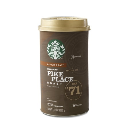 Starbucks Pike Place Medium Roast Arabica Ground Coffee, 13.5 oz. (Best Of Pike Place Market)
