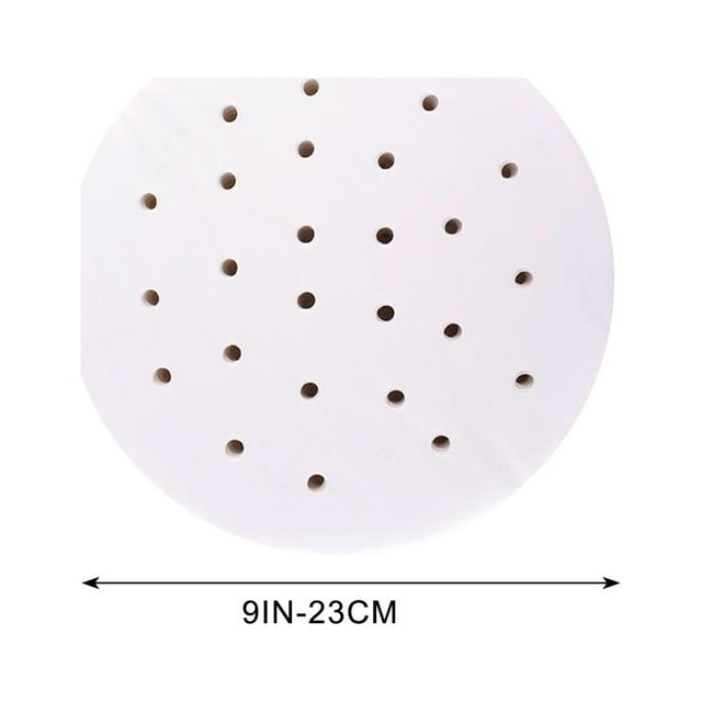 Moins de 10 Doublures pour Friteuse à Air Chaud, 100 Pcs Doublures Rondes Robustes de 9 Pouces (23 cm) pour Friteuse à Air